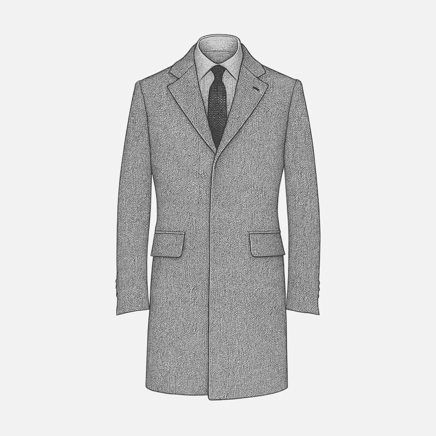Single Breasted 'Conduit Cut' Overcoat